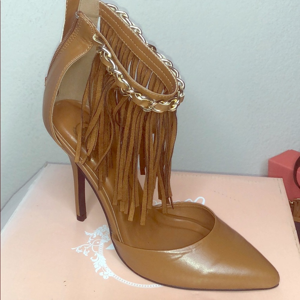 Fringe high heels